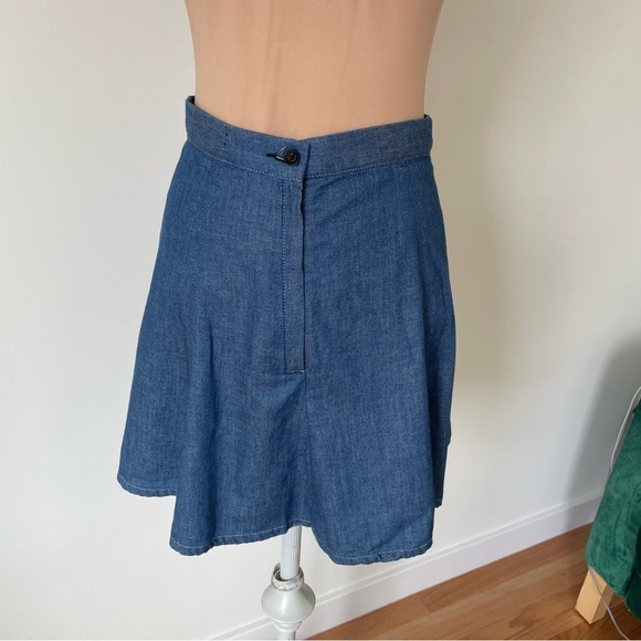 Rag & Bone/Jean Suki Rinse Blue Denim A-line Reversible Mini Skirt EUC Size 26 - Picture 7 of 12